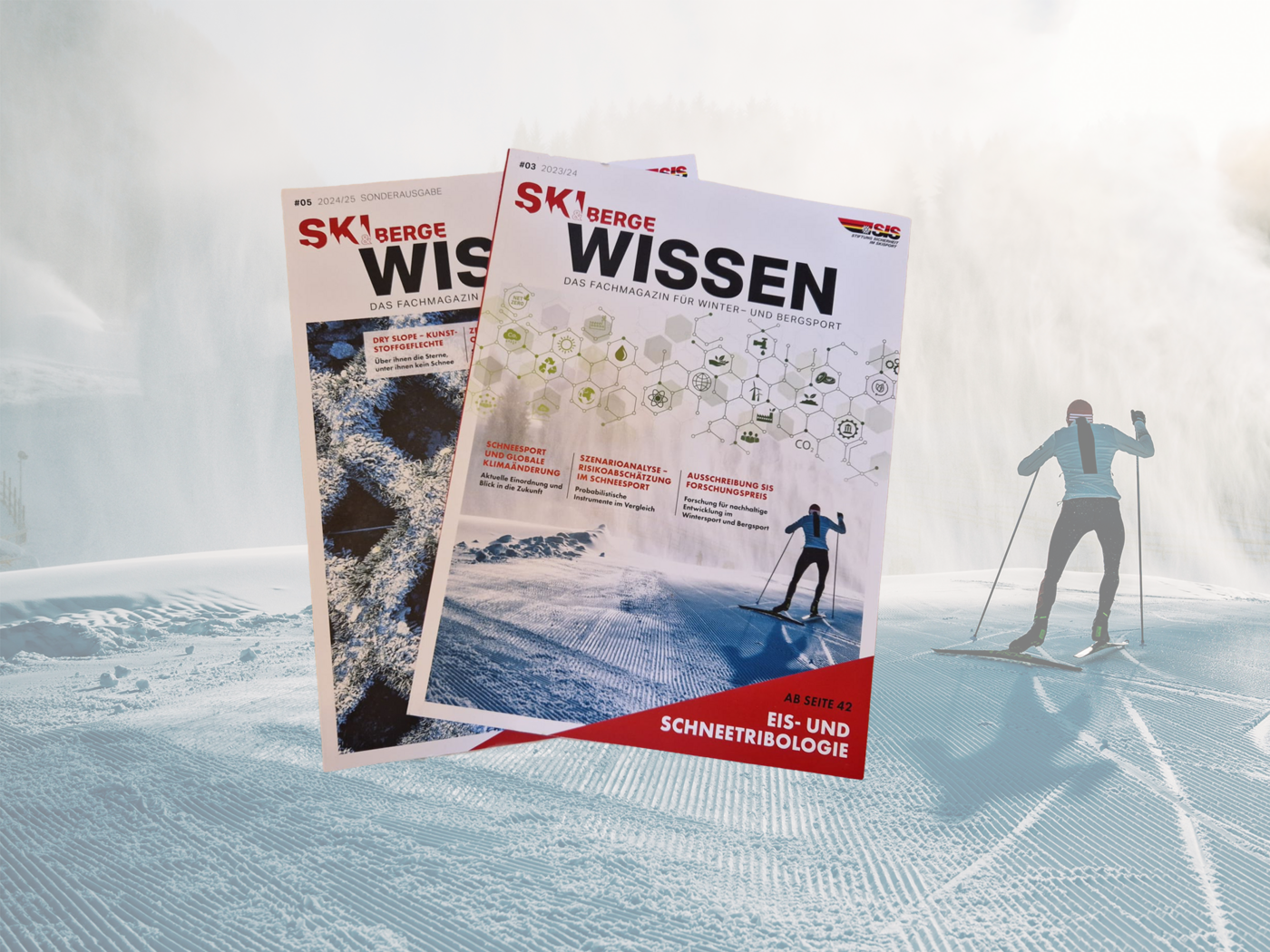 Titelbilder des Ski & Berge Wissen Magazins