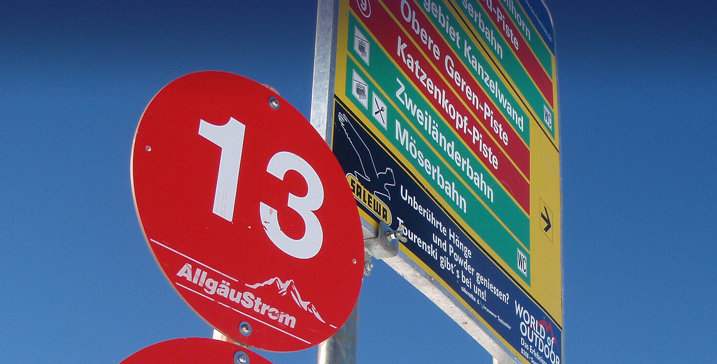 Skipisten Beschildungen